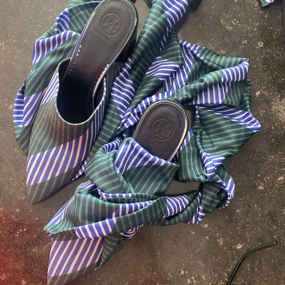 Tory Burch sample shoes mules with long wrap